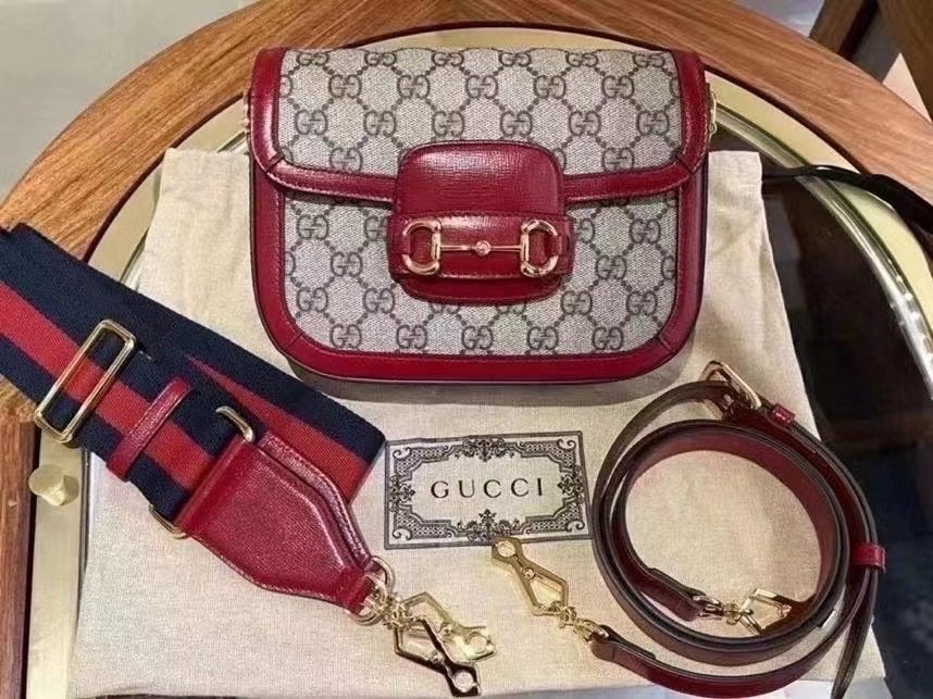 国内现货  Gucci 红边1955 mini 马鞍包  全