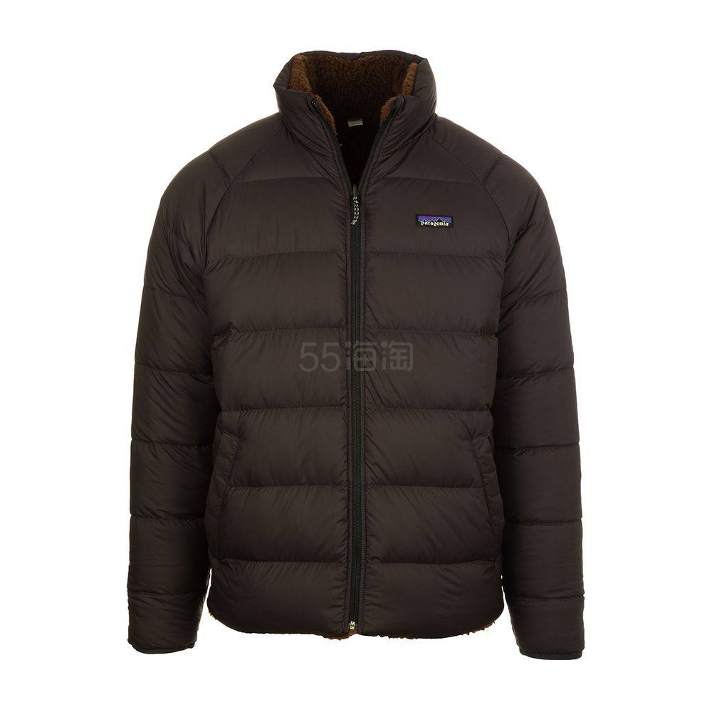 patagonia巴塔哥尼亚 男士棕色立领冬季双面穿保暖羽绒服