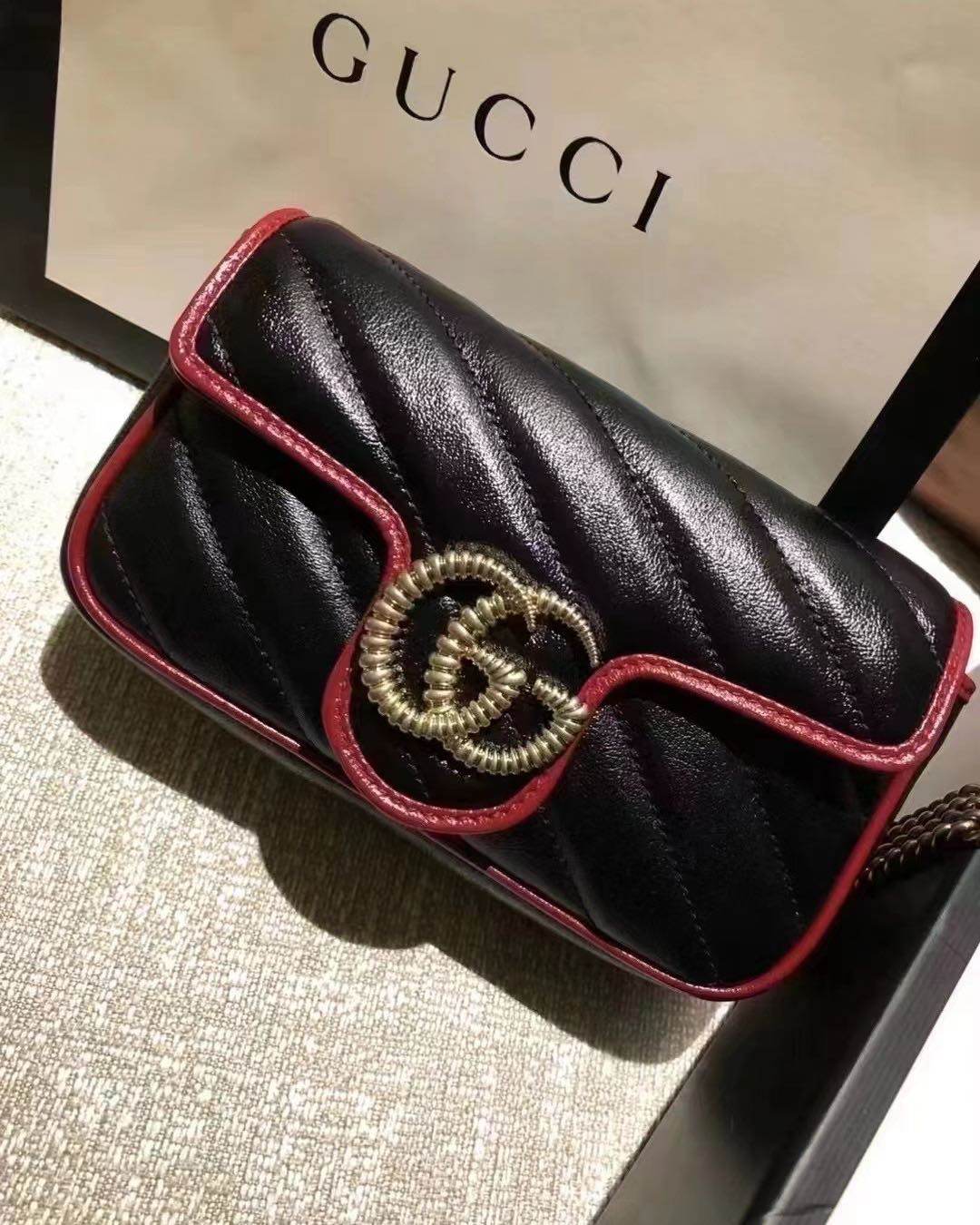 国现捡漏❗️❗️  Gucci supermini 黑红拼色