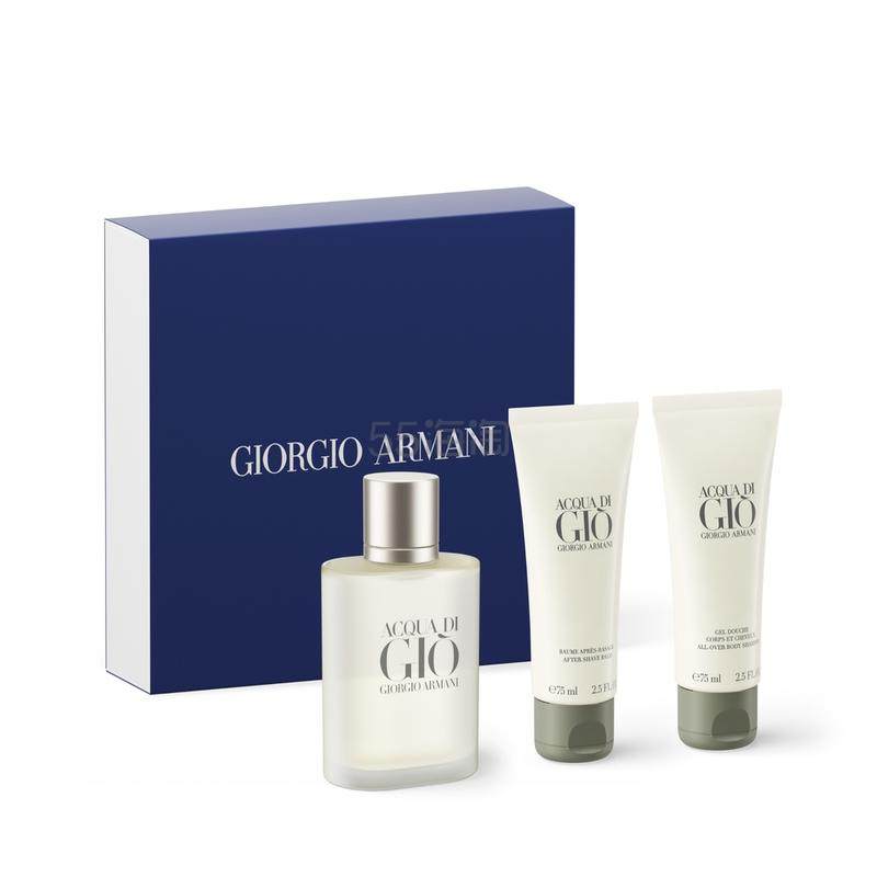 Armani 阿玛尼 GIO寄情男士香氛3套装（香水EDT50ml+须后乳75ml+沐浴露75ml)