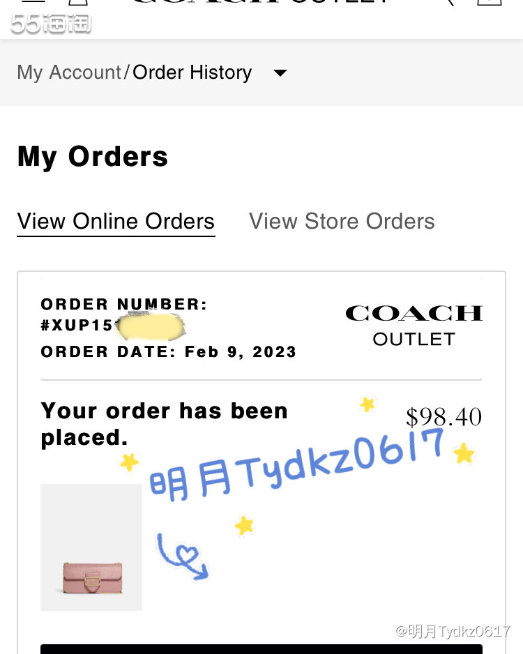 ＊下单网站： coach outlets美国官网 ＊下单时间