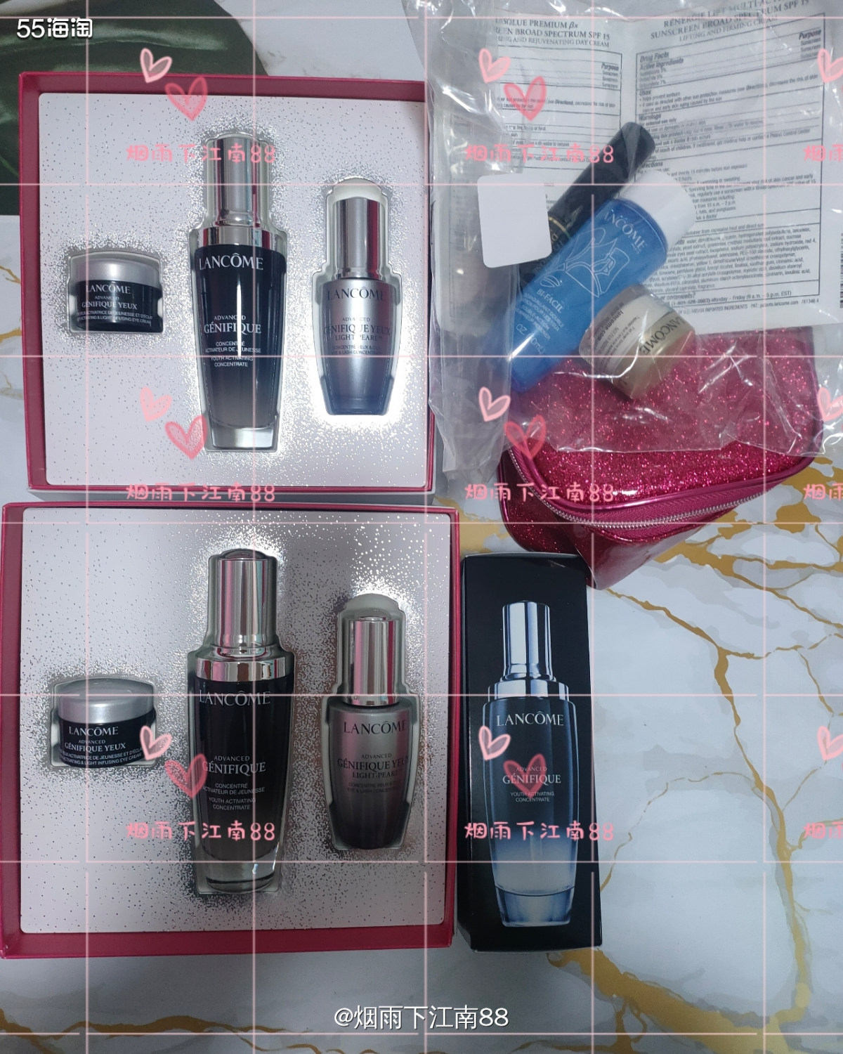 今天收到的中环包裹是在ND买的兰蔻小黑瓶三件套，这套包括小黑