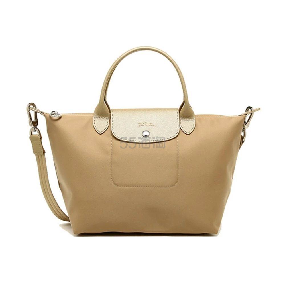 LONGCHAMP珑骧 Le Pliage NEO系列 女士米黄色短柄双肩带托特包手提包单肩包