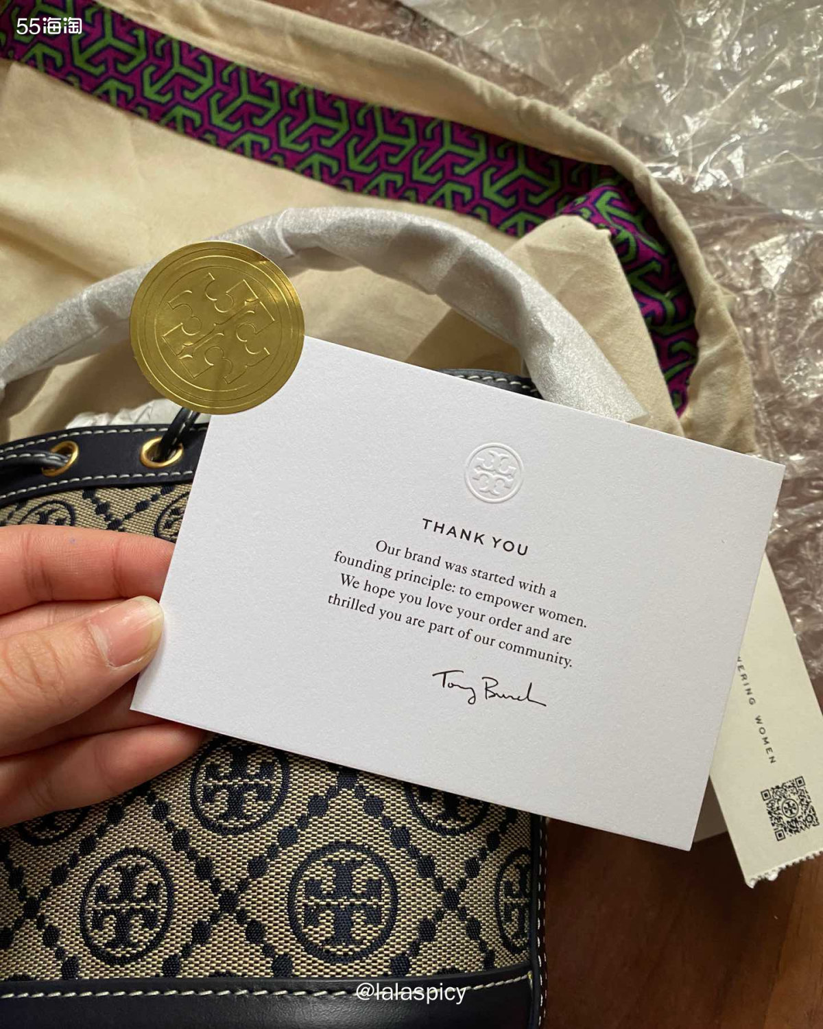 海淘开箱 Tory Burch 走可乐送一个半月到货  第一