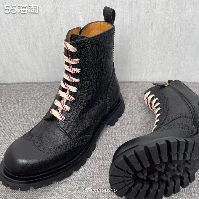 Gucci布洛克雕花男士短靴，与复古同行  ♥️ MIINT