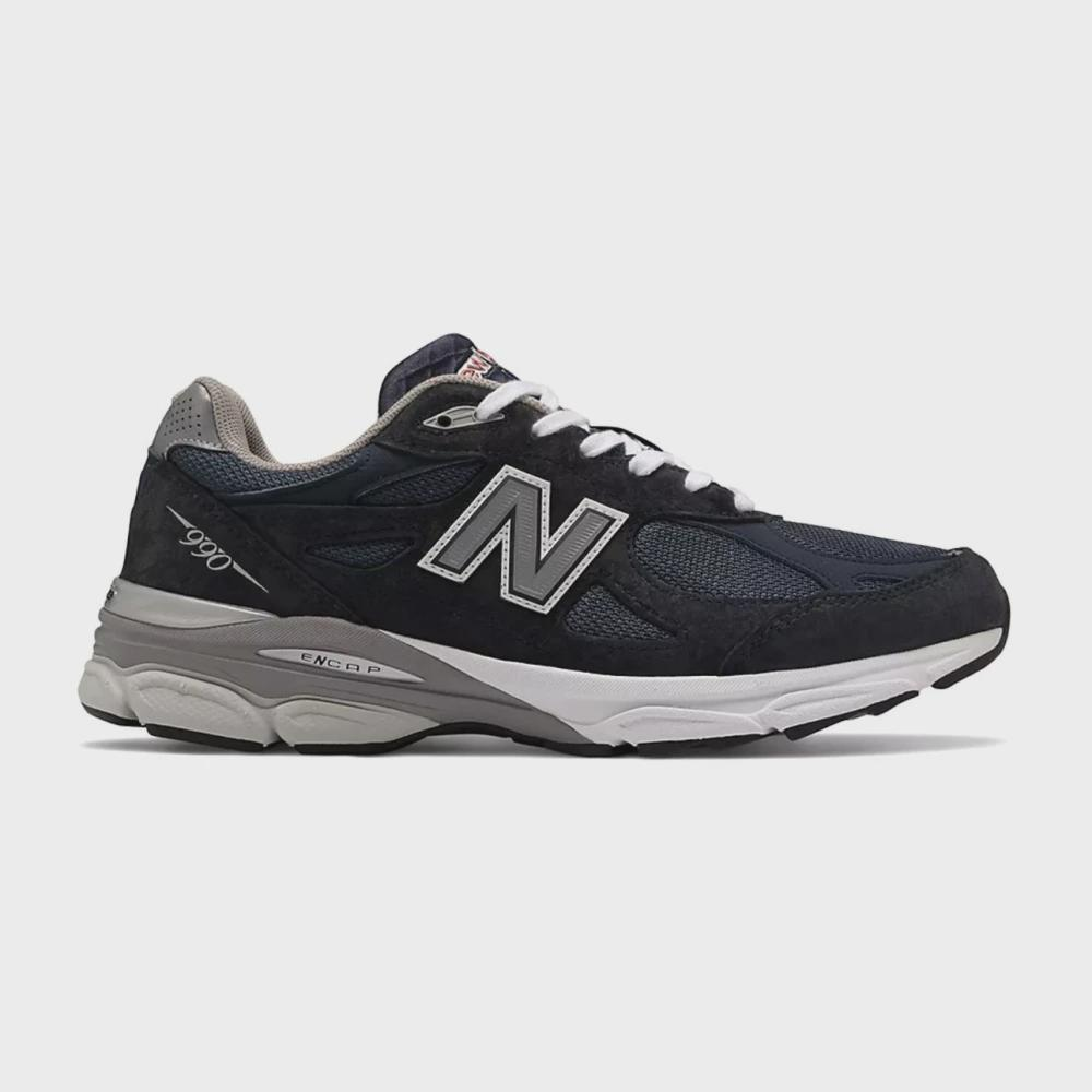 23年新品】New Balance新百伦990V3 男士深蓝色低帮系带运动鞋,海淘返利