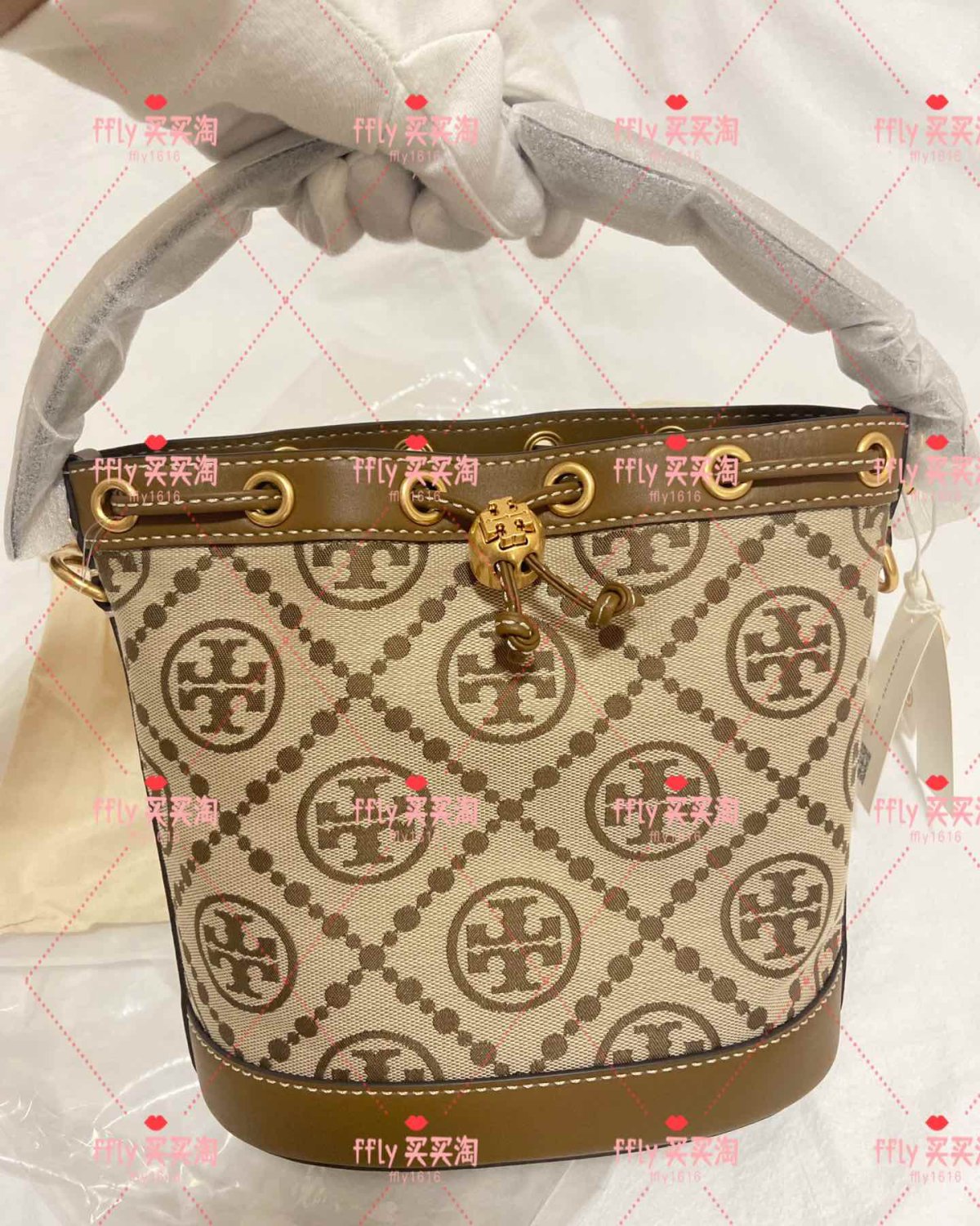 发走✈️  tory burch 栗子棕色​水桶包中号  栗