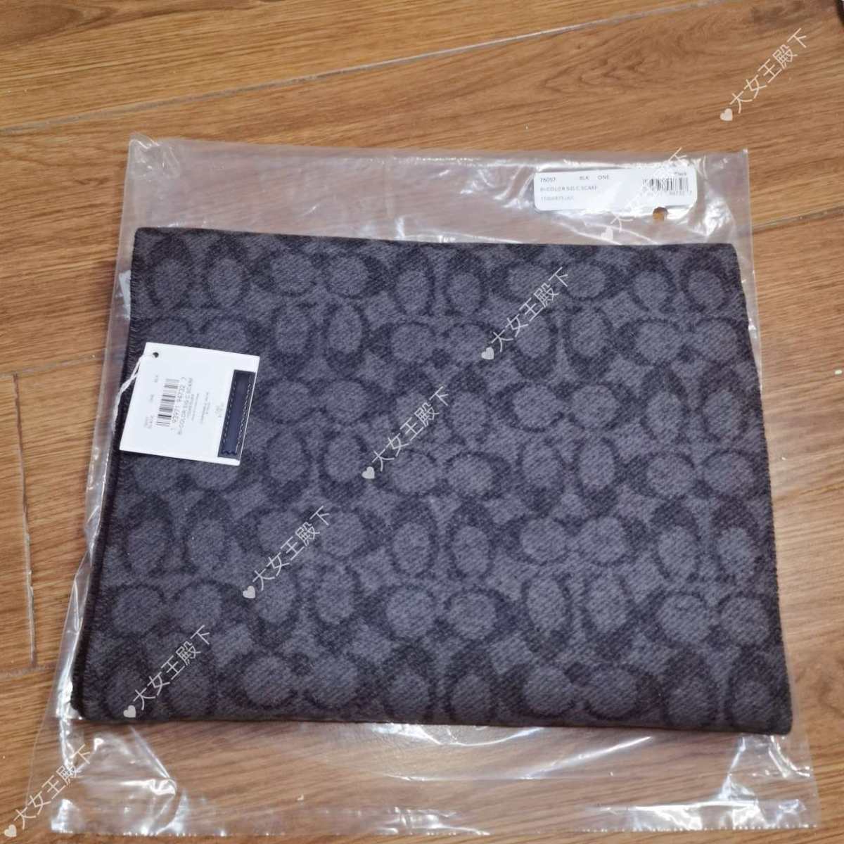 ☑️开箱： coach围巾 小logo 黑色  ☑️下单地/