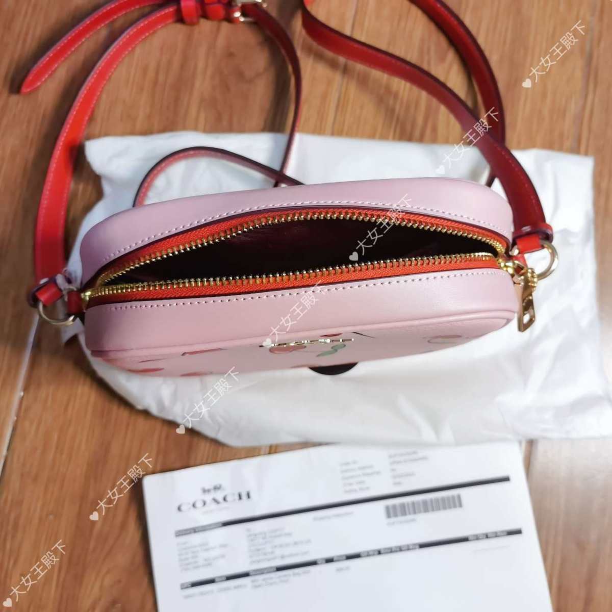 ☑️开箱 coach樱桃相机包小号  ☑️下单地/价格 co