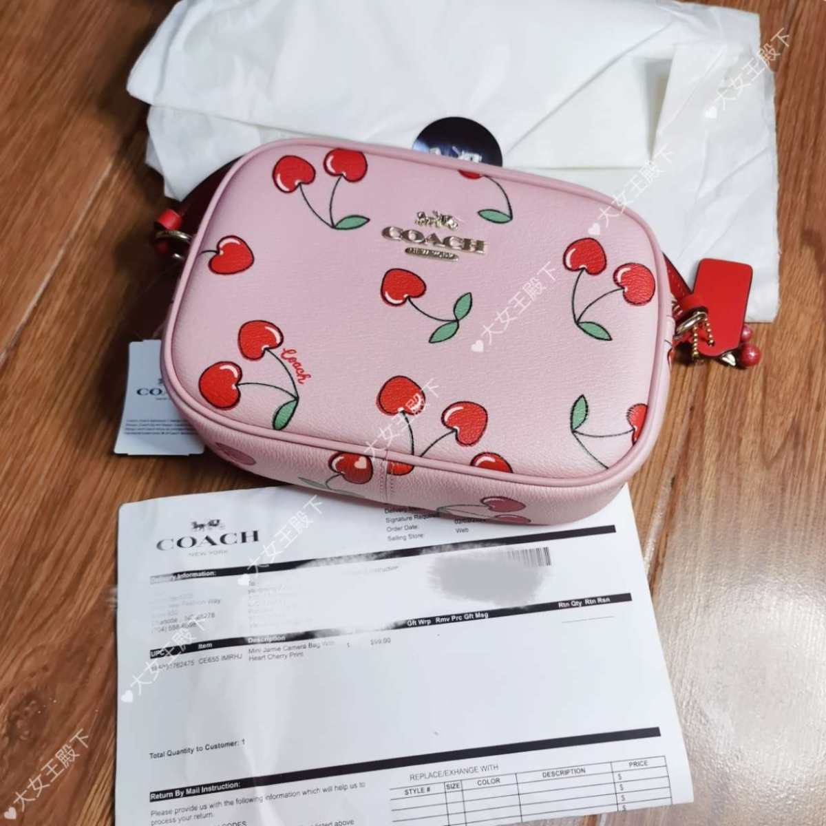 ☑️开箱 coach樱桃相机包小号  ☑️下单地/价格 co