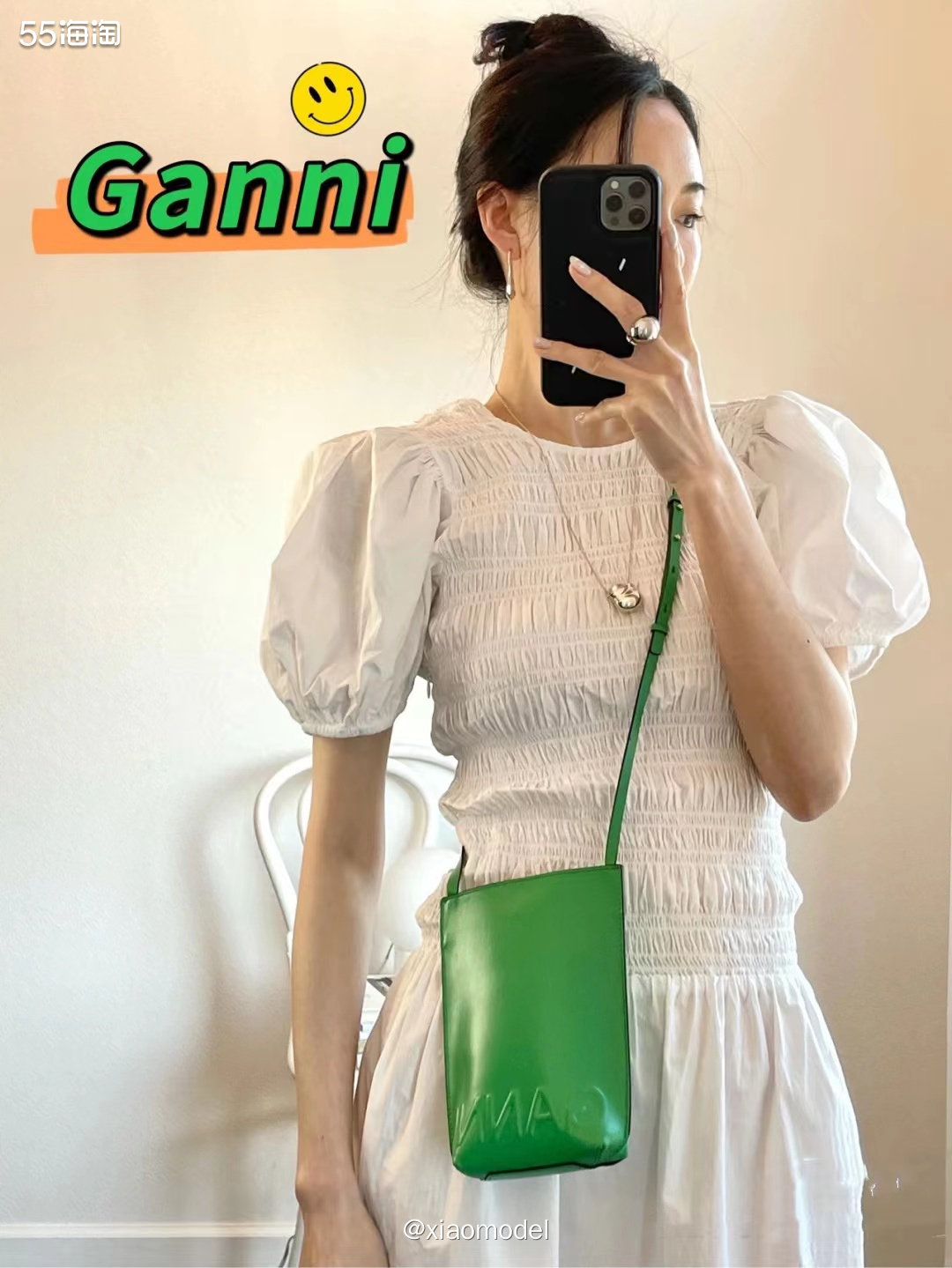 💚Ganni这个系列的压纹mini斜挎包真好看哪，颜色丰富