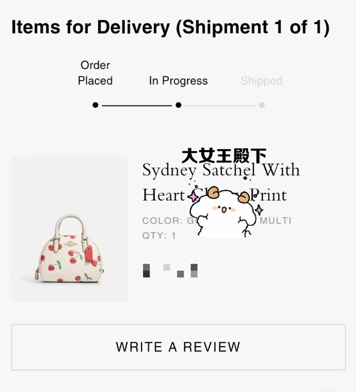 😍这个包我之前就看上了，觉得挺可爱的，看到现在价格挺好就下