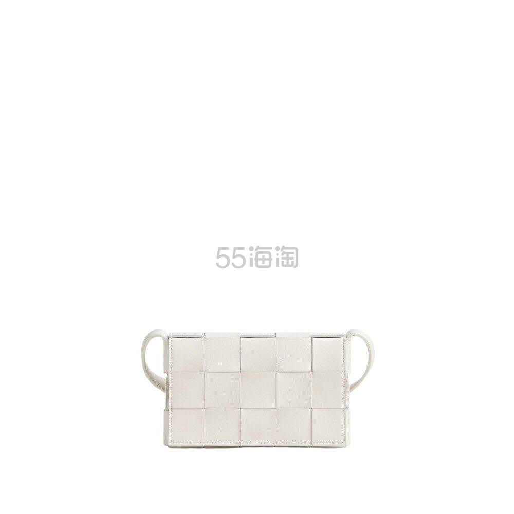 【23年新品】BOTTEGA VENETA葆蝶家 Cassette 女士白色小号编织包单肩包斜挎包