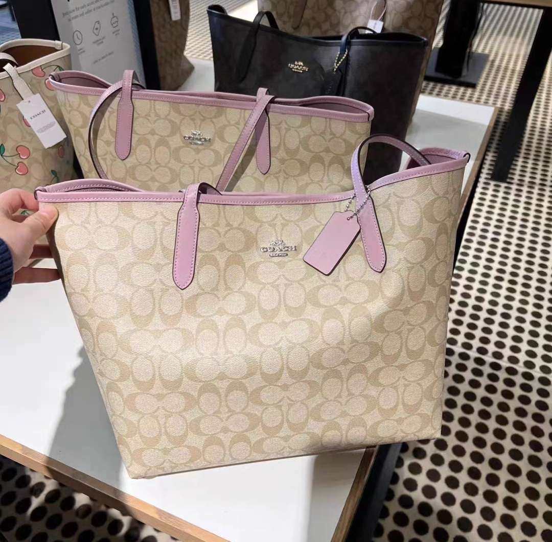 Coach city tote 33香芋紫手柄，谁让它是奶茶