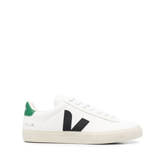 【23年春夏新品】VEJA Campo Chrome Free 男士白色/绿尾V字logo系带板鞋运动鞋