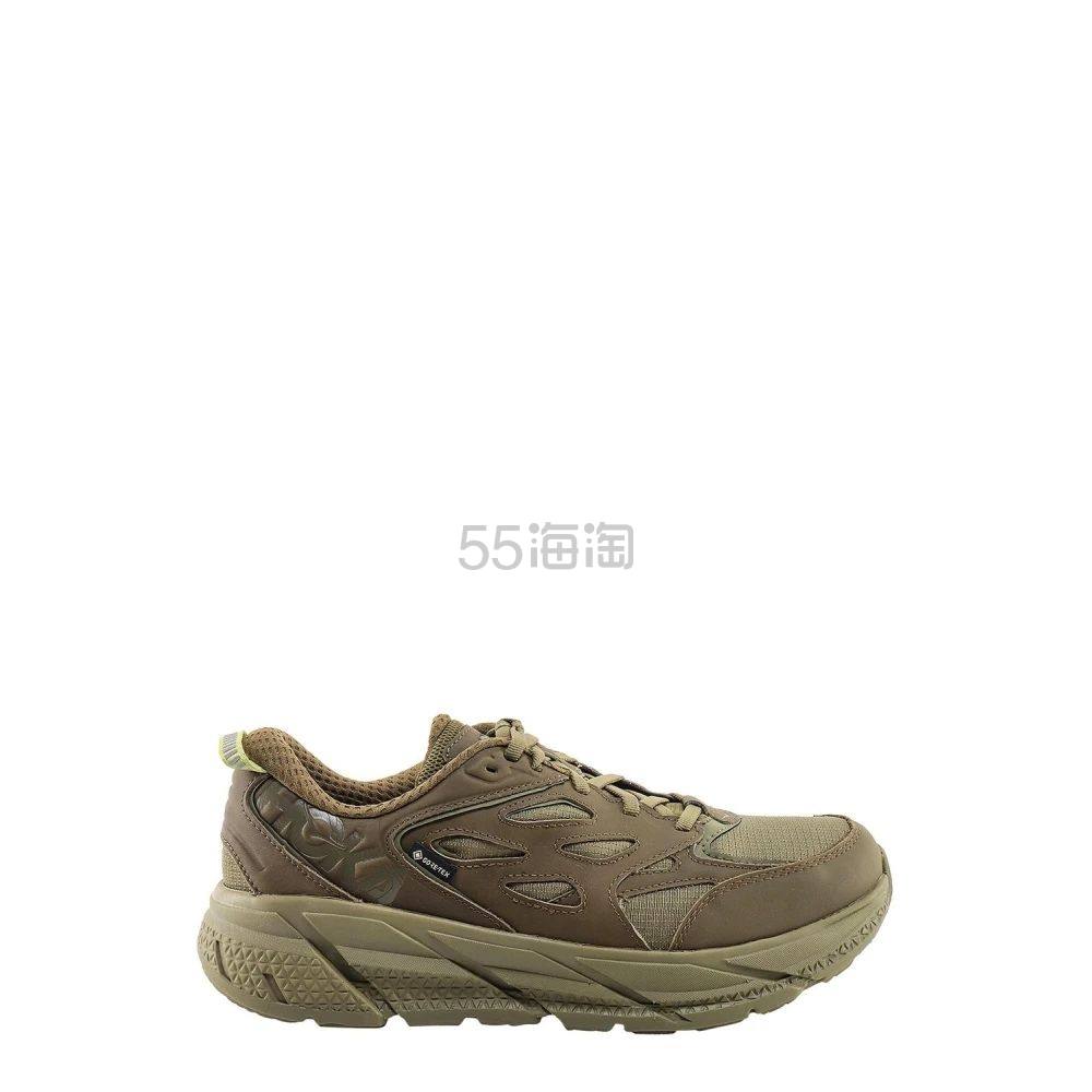 HOKA ONE ONE CLIFTON L GORE-TEX 男士军绿色防水皮革尼龙运动鞋跑步鞋