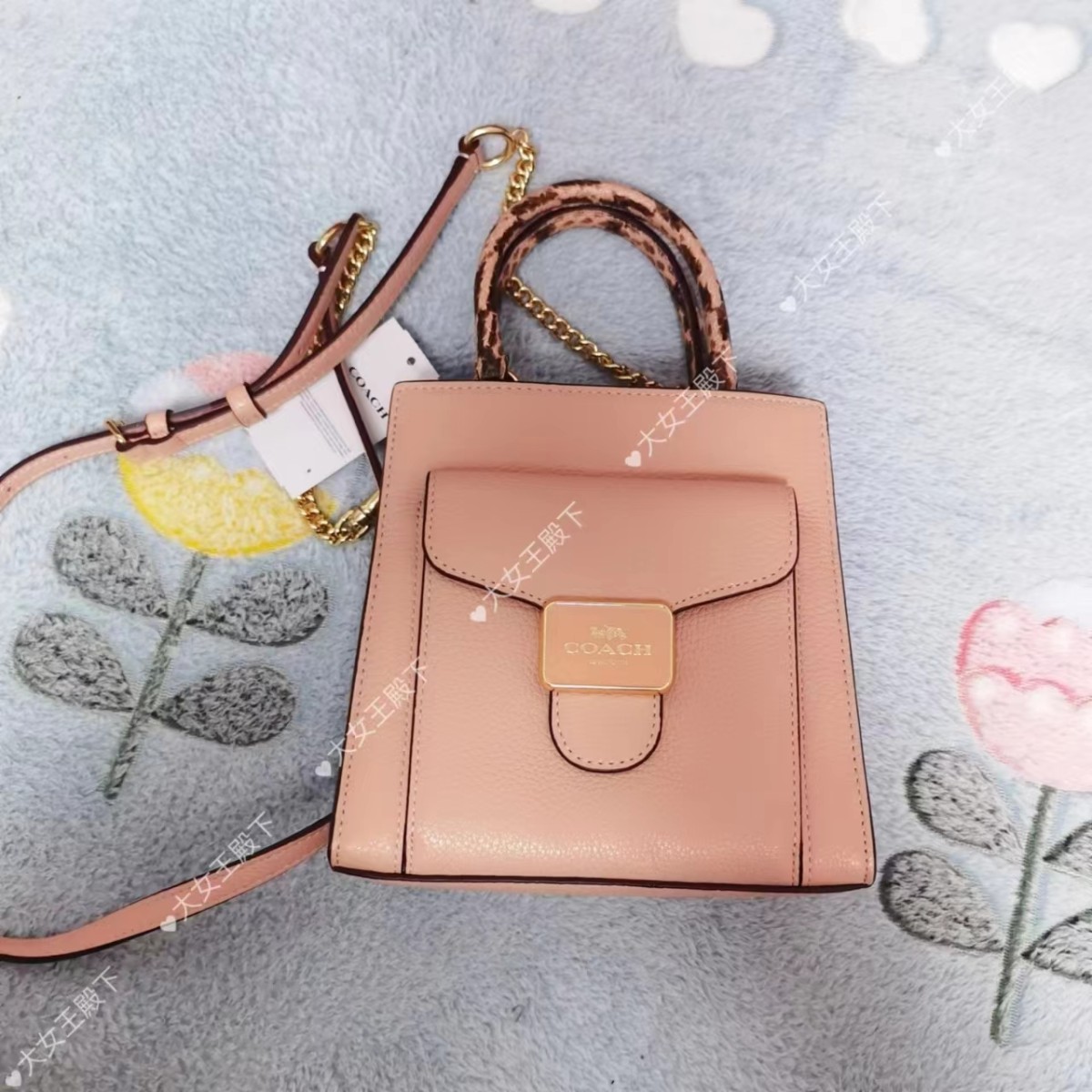 开箱的是coach pepper 货号：C6779 贝壳粉 