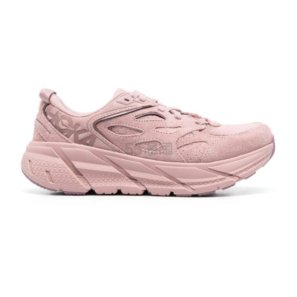 HOKA ONE ONE CLIFTON L SUEDE 女士克利夫顿粉色减震复古公路跑鞋运动鞋