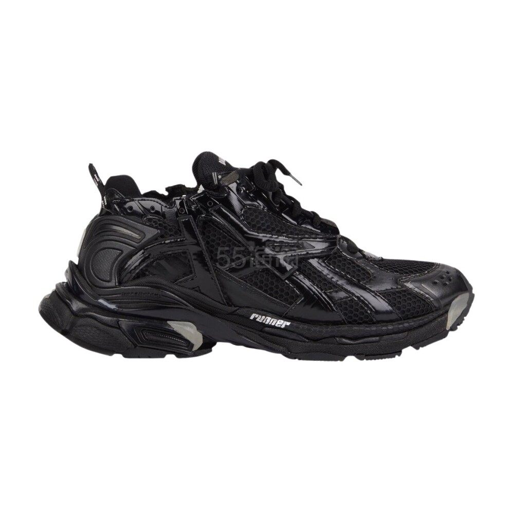 【23年春夏新品】BALENCIAGA巴黎世家 Runner 男士黑色低帮做旧拼接运动鞋