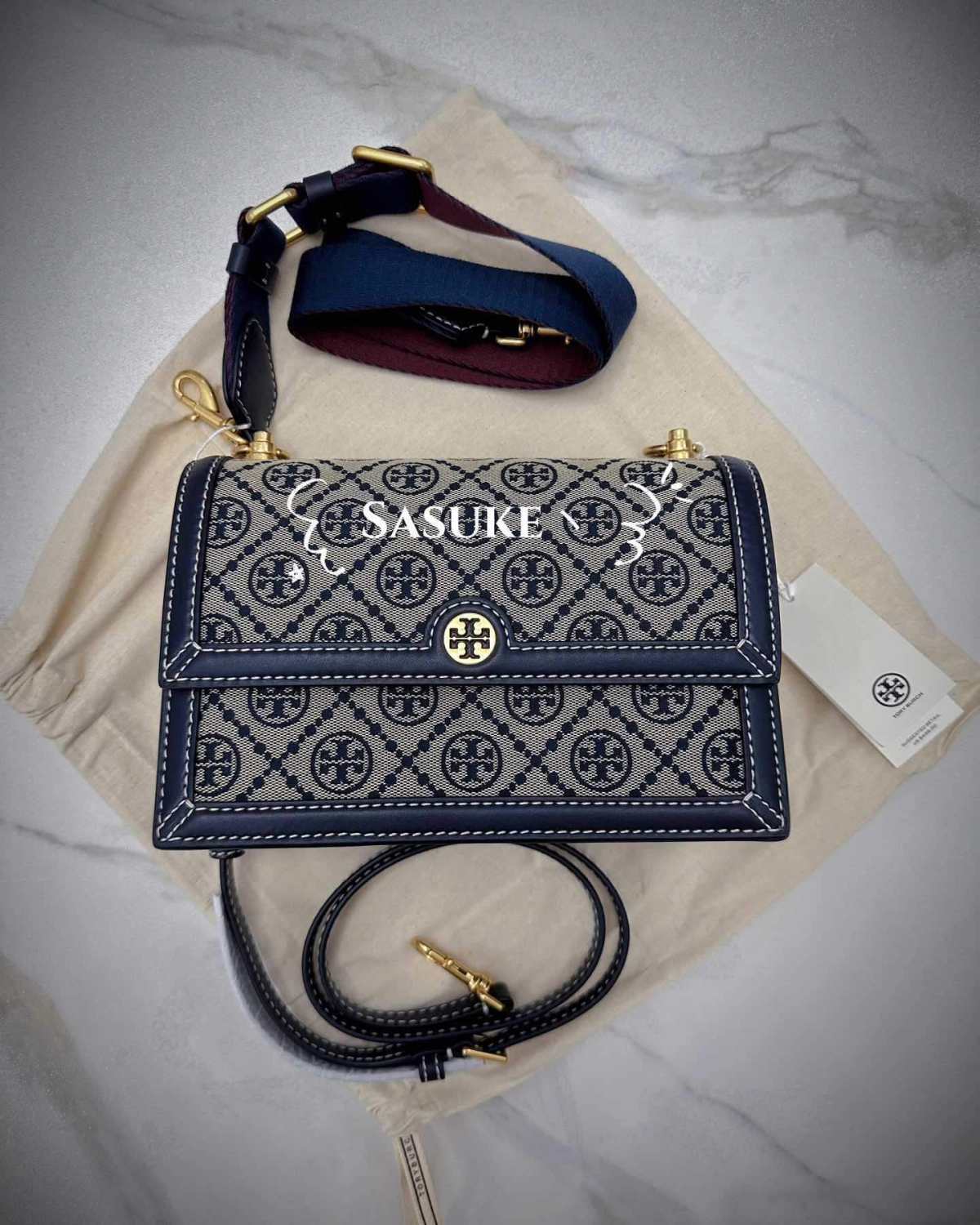 🌈ToryBurch美国官网下单小号海军蓝老花风琴，从55