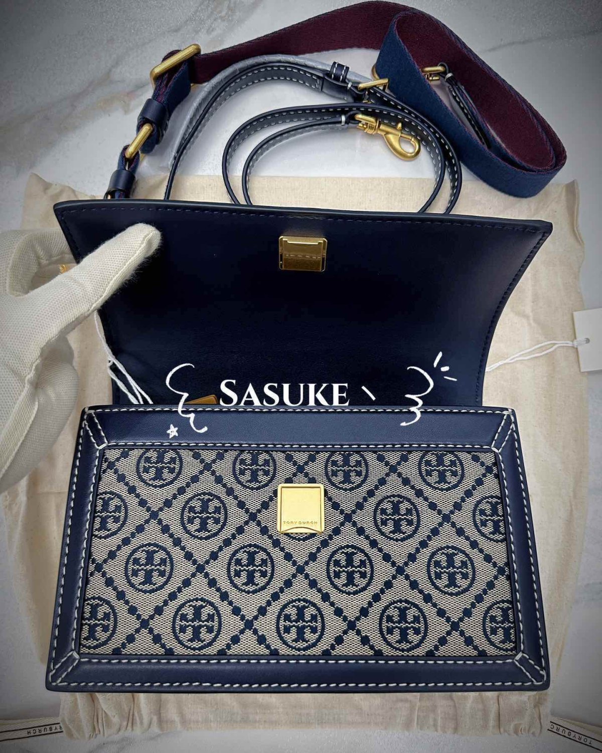 🌈ToryBurch美国官网下单小号海军蓝老花风琴，从55