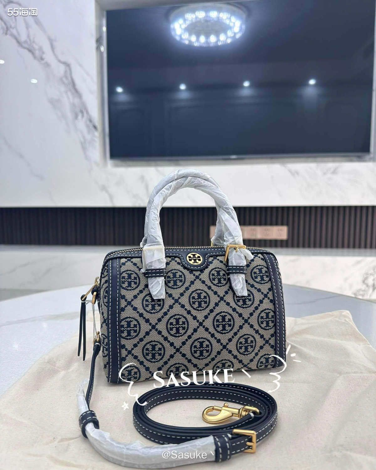 🌈ToryBurch美国官网下单海军蓝迷你老花波士顿，从5