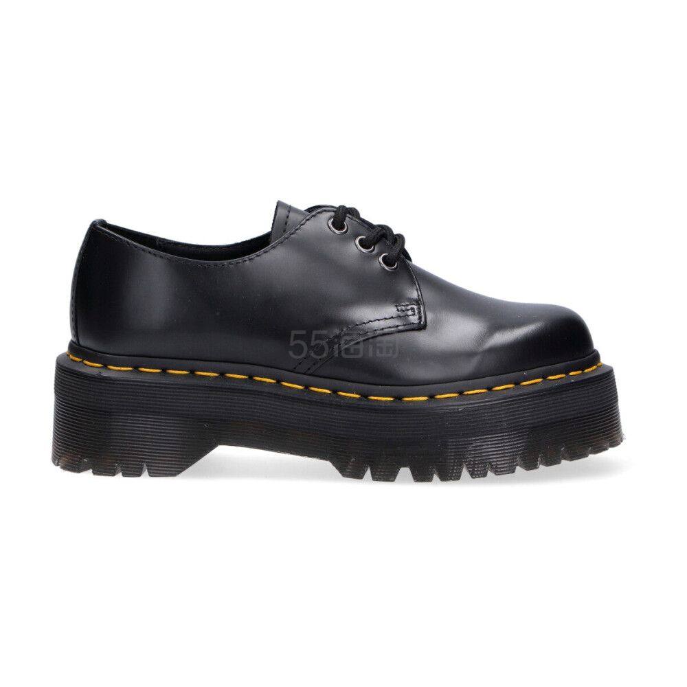 Dr. Martens 马汀博士 Quad 女士 三孔黑色松糕厚底马丁鞋皮鞋