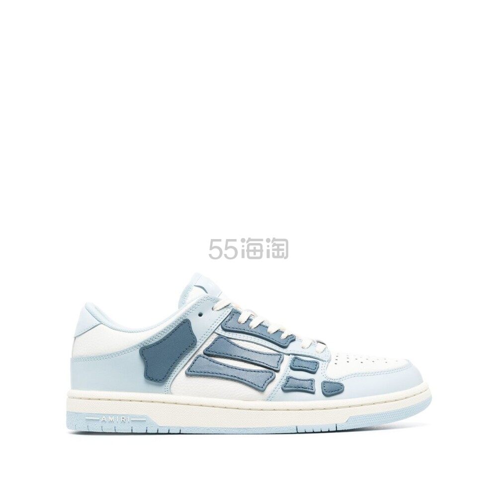 【23年春夏新品】Amiri 男士淡蓝色立体感骨头图案低帮系带板鞋骨头鞋