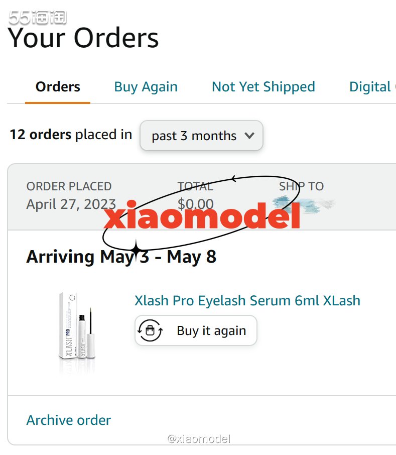 ✅下单网站：美国亚马逊 ✅订单物品：Xlash睫毛生长液 ✅