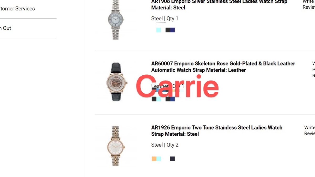 阿玛尼满天星手表海淘现货，官网订单➕电子确认邮件➕国际转运仓