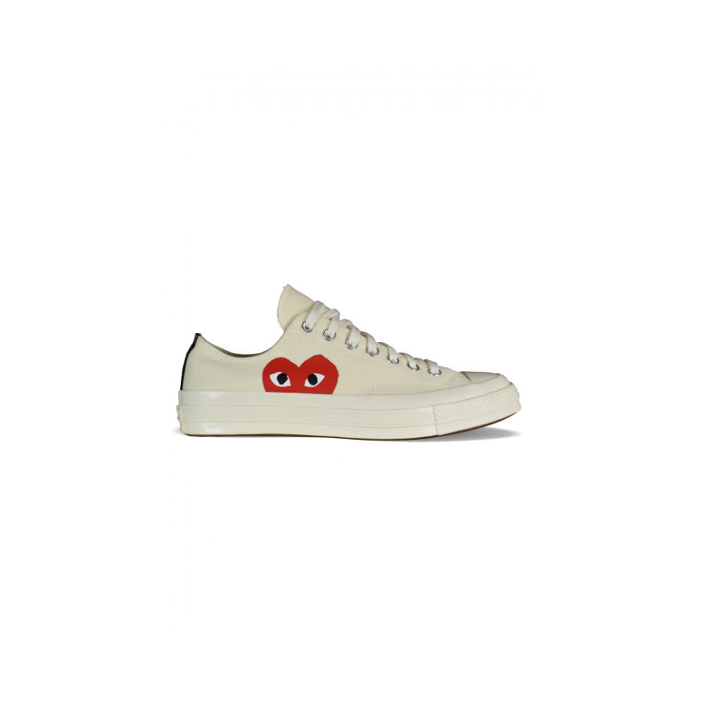 COMME des GARCONS play川久保玲 男士红色心形标志logo白色低帮系带板鞋