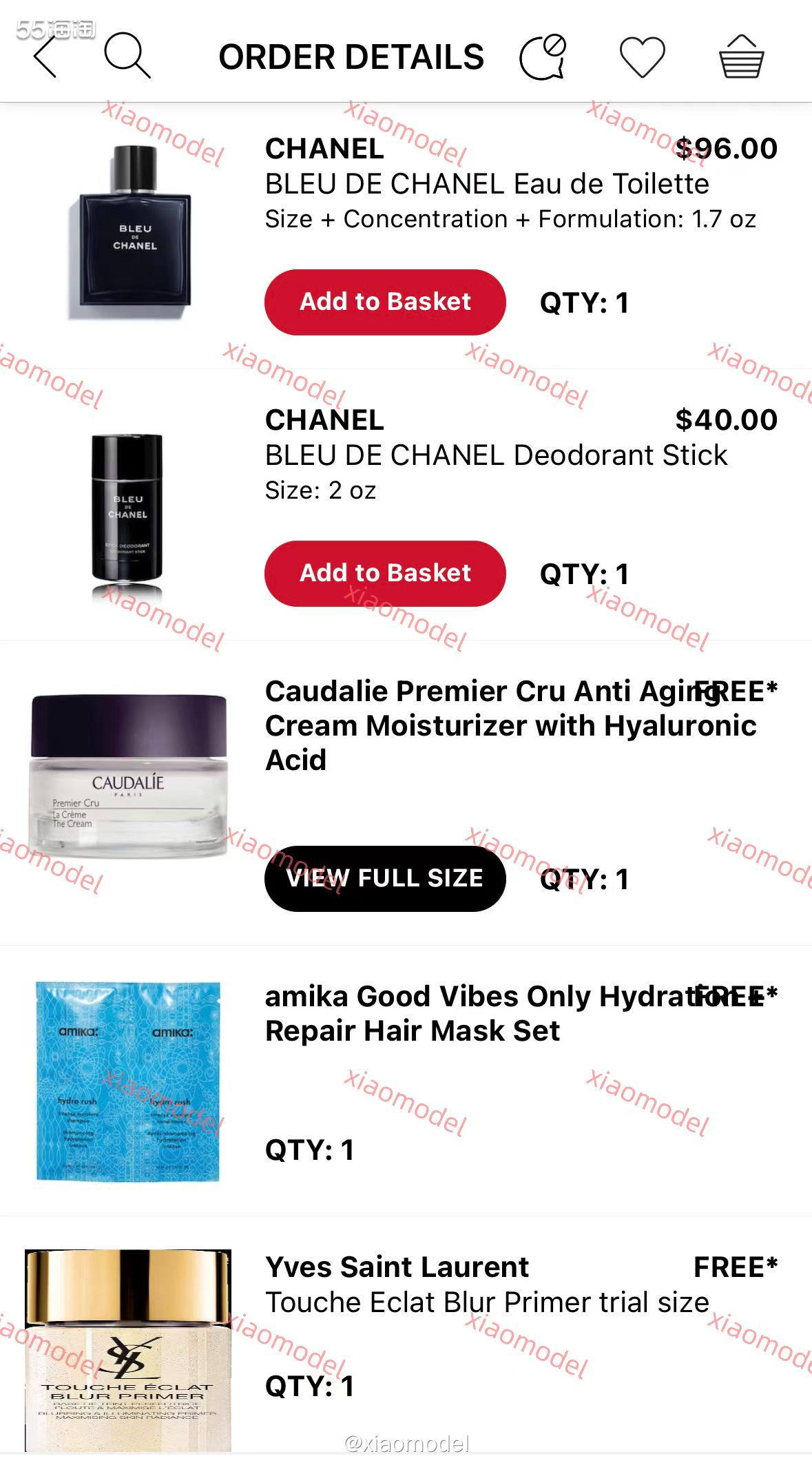 ✅下单网站：美国sephora ✅订单物品：chanel蔚蓝