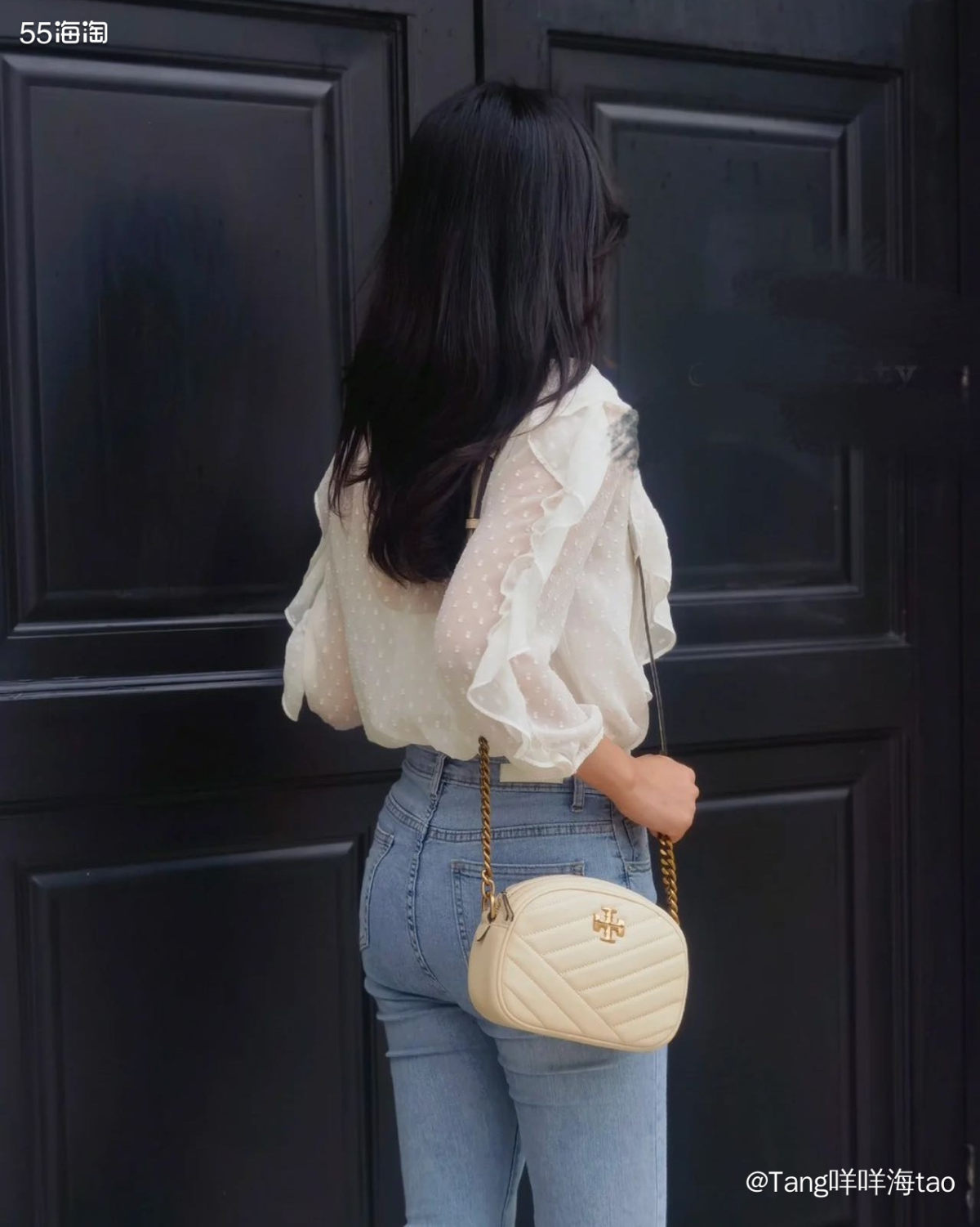 产品名称：米白色kira相机包 购买渠道：toryburch