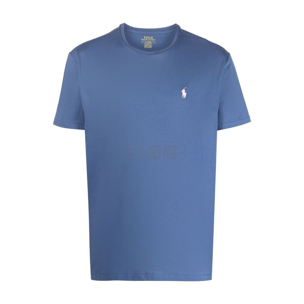 【23年春夏新品】POLO RALPH LAUREN拉夫劳伦 男士经典刺绣小马图案蓝色半袖棉质T恤