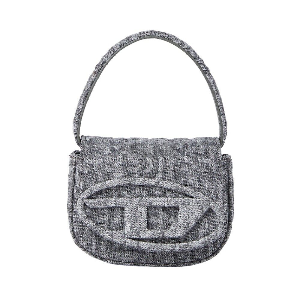 【23年春夏新品】DIESEL迪赛 Denim 1DR 女士灰黑色牛仔质感腋下包单肩包手提包