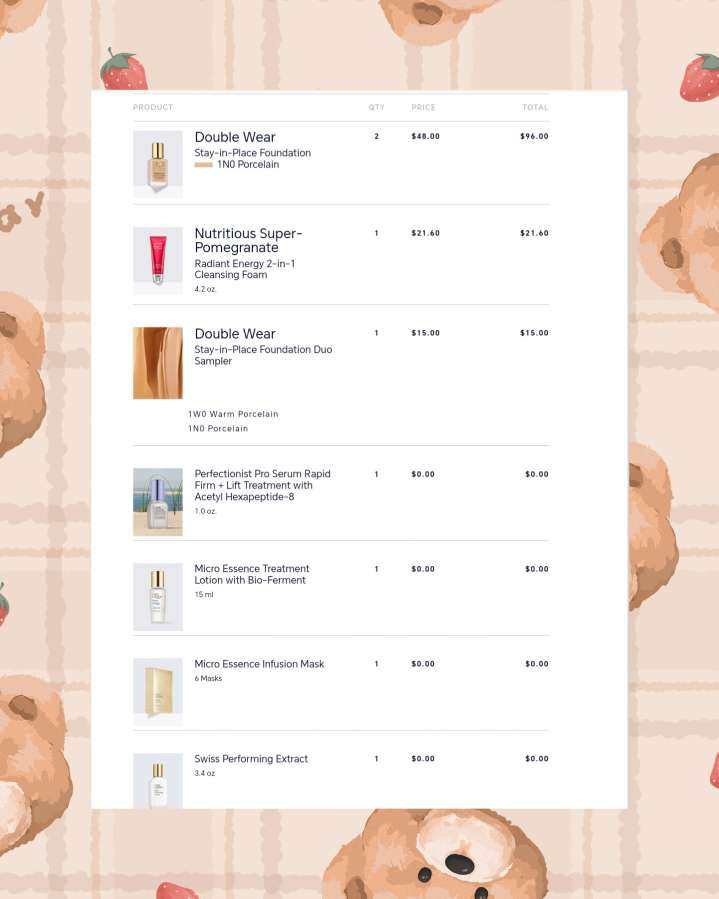 雅诗兰黛活动门槛降低了自然是忍不住买买买了  活动： 订单满