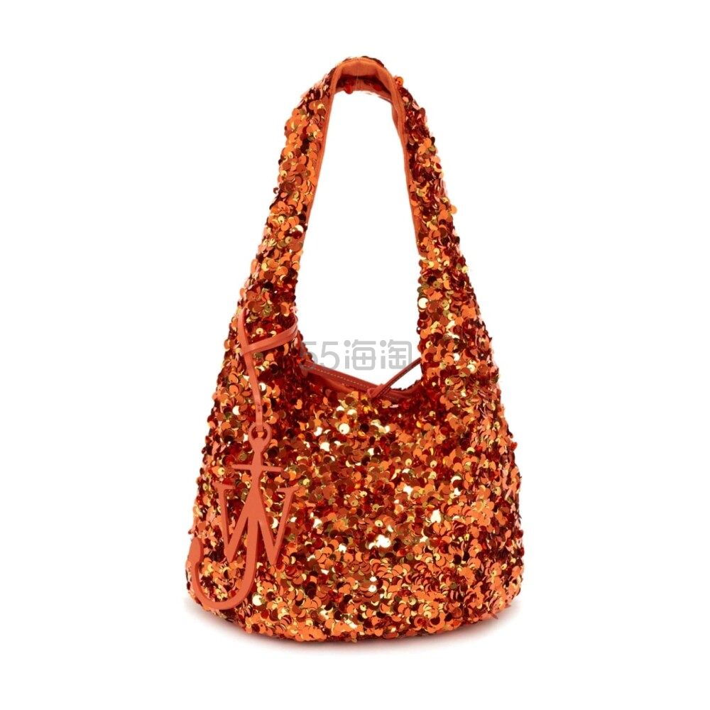 【23年春夏新品】 JW ANDERSON 女士橘色亮片缀饰迷你手提包