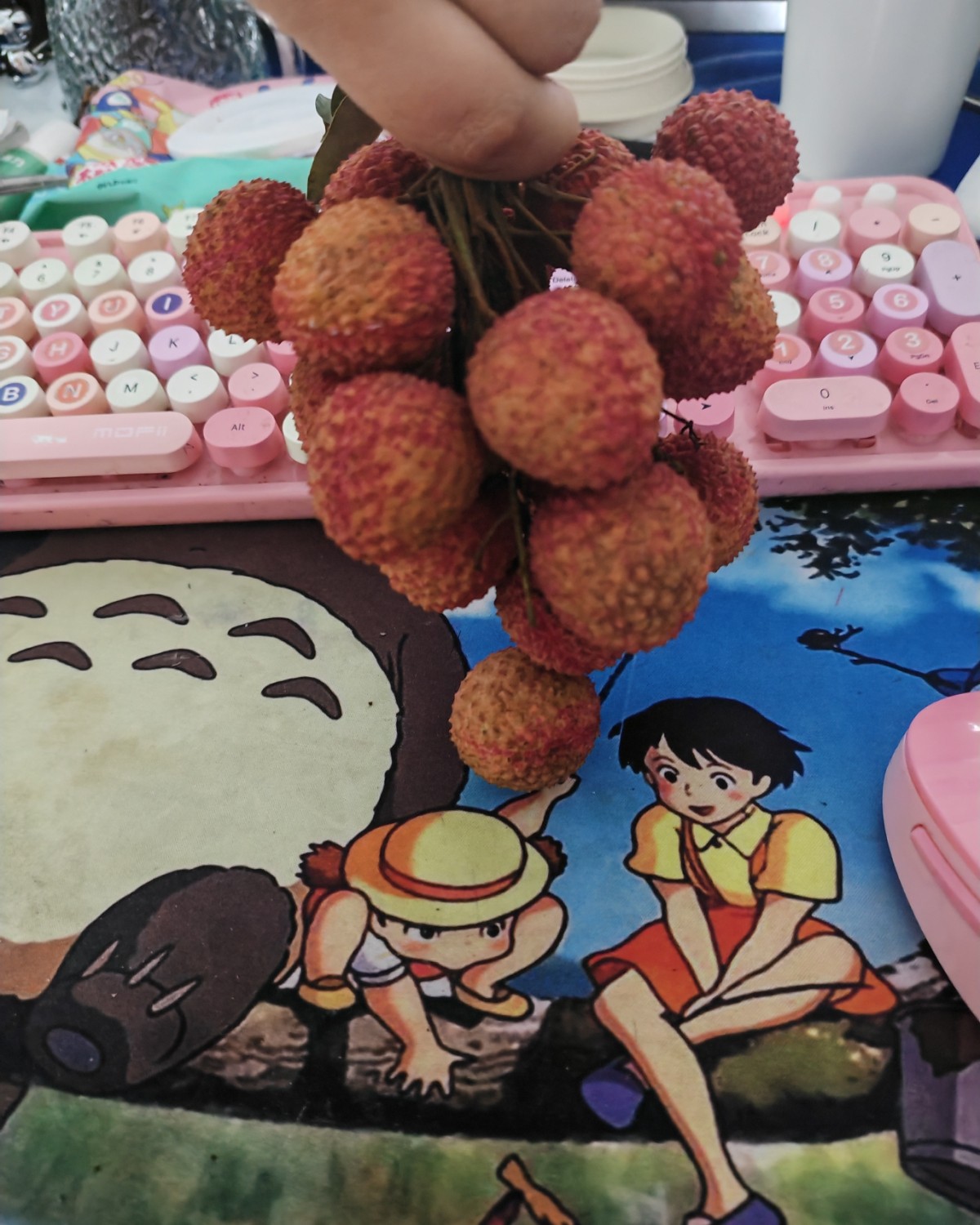 荔枝真的是夏天必吃的水果了，又是老板娘拿来的荔枝！整个办公室