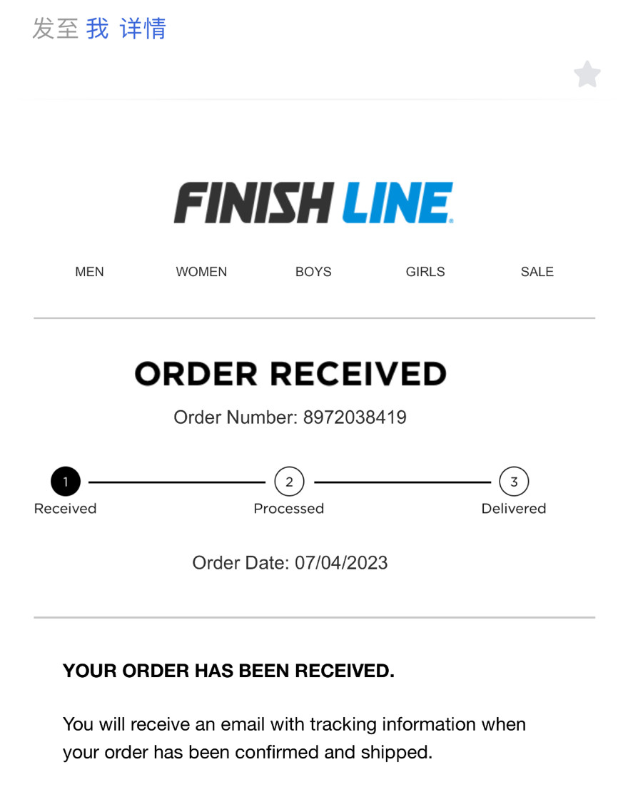 直接来干货： 💰购买网站：Finishline，这个网站不