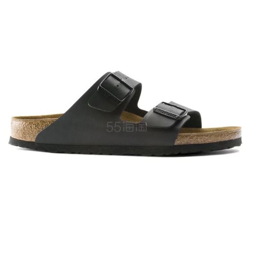 BIRKENSTOCK勃肯 Arizona Birko-Flor 男士黑色双扣软木拖鞋凉鞋
