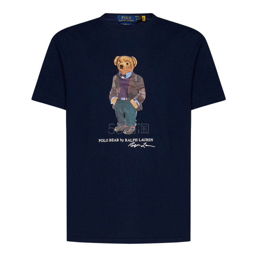【23年秋冬新品】POLO RALPH LAUREN拉夫劳伦 男士蓝色蓝色小熊印花半袖T恤