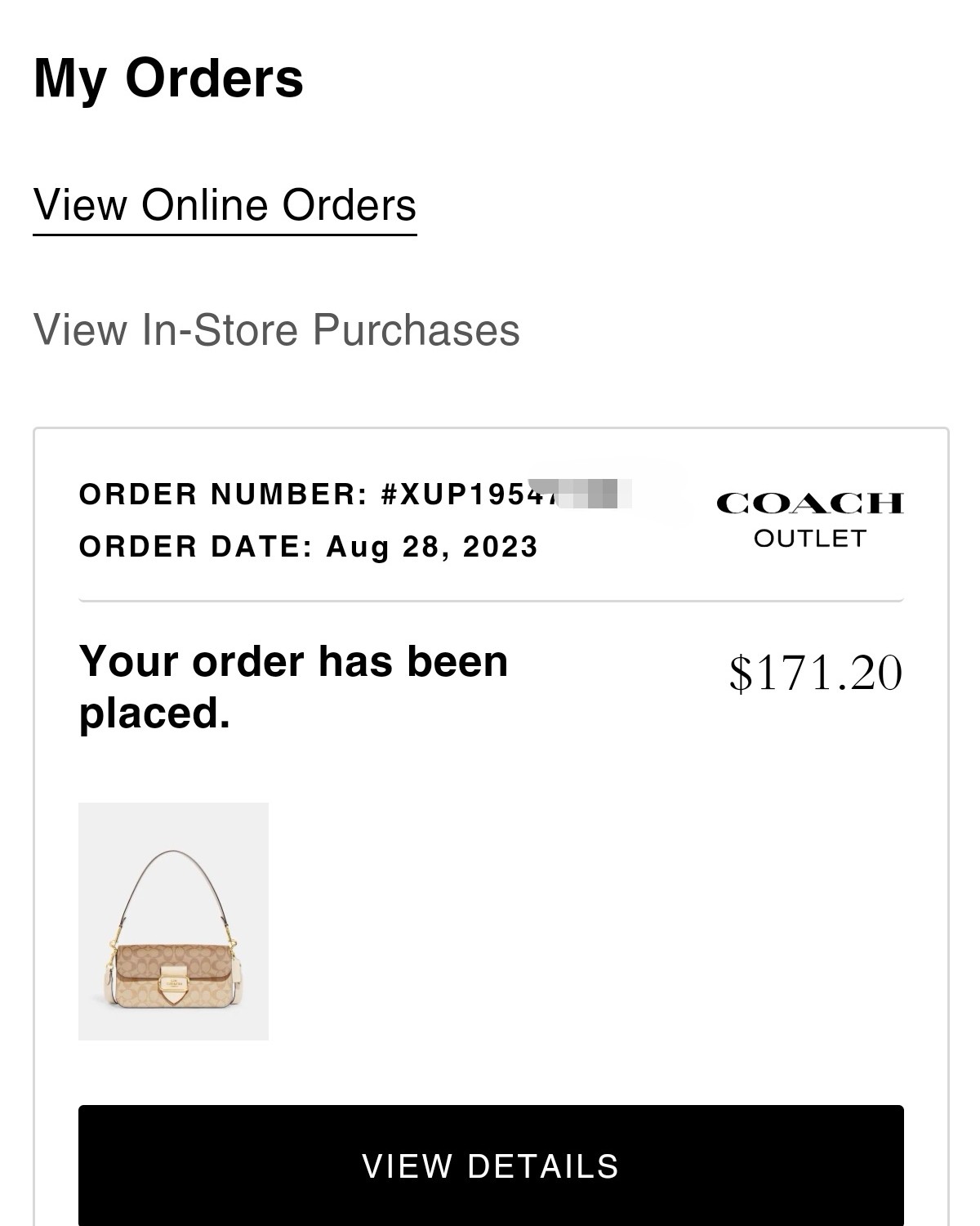 ✅下单网站：coach奥莱官网  ✅价格：171美元  ✅蔻
