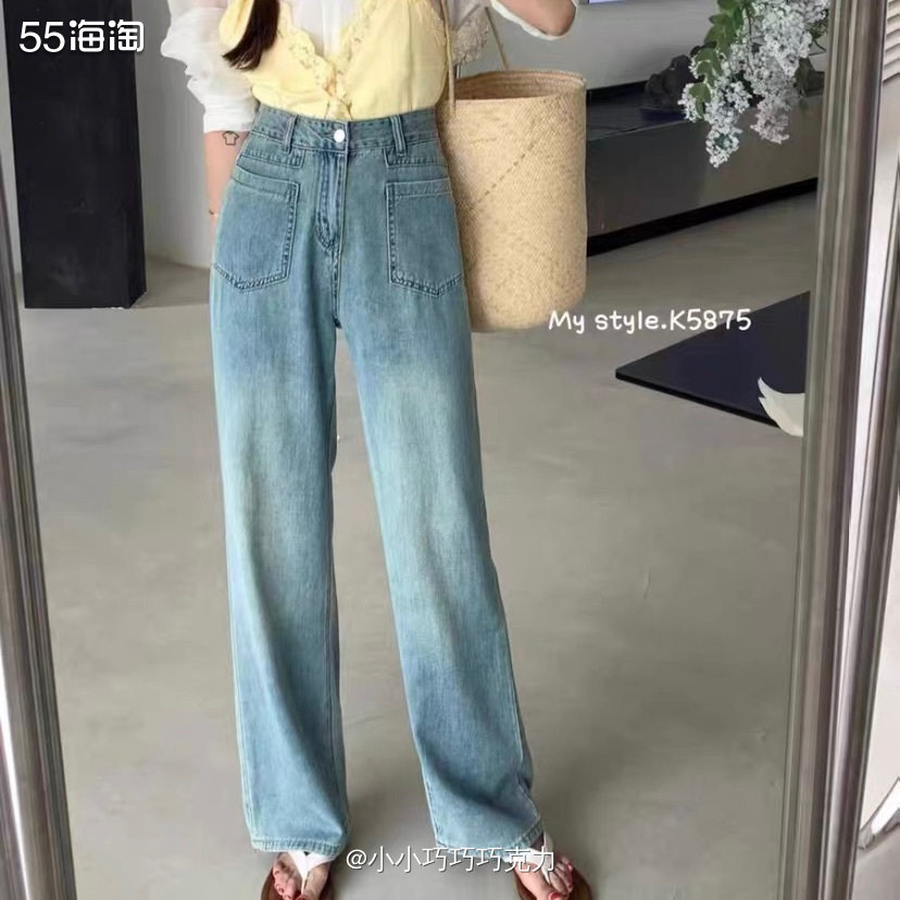 上周下班和同事溜达逛街，在路边一个三无小店试了一条牛仔裤，薄