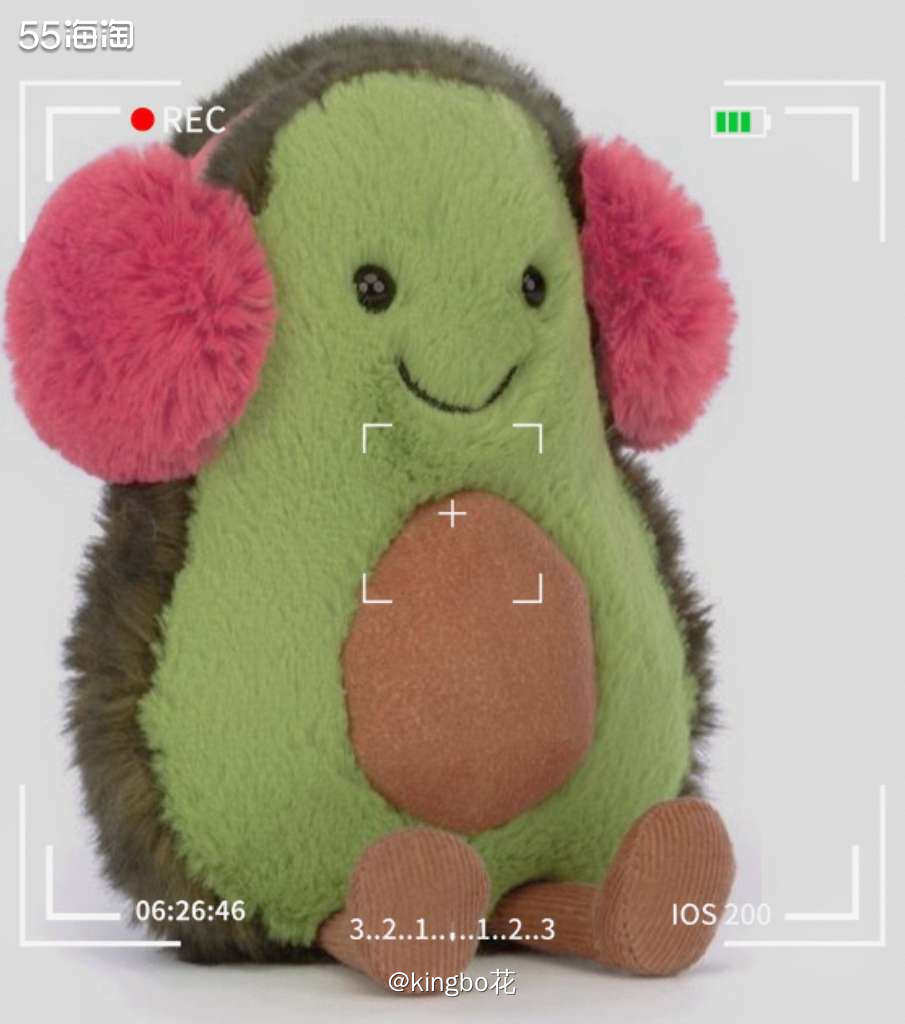 Nd补一只jellycat戴耳机的牛油果，也太可爱了吧  买