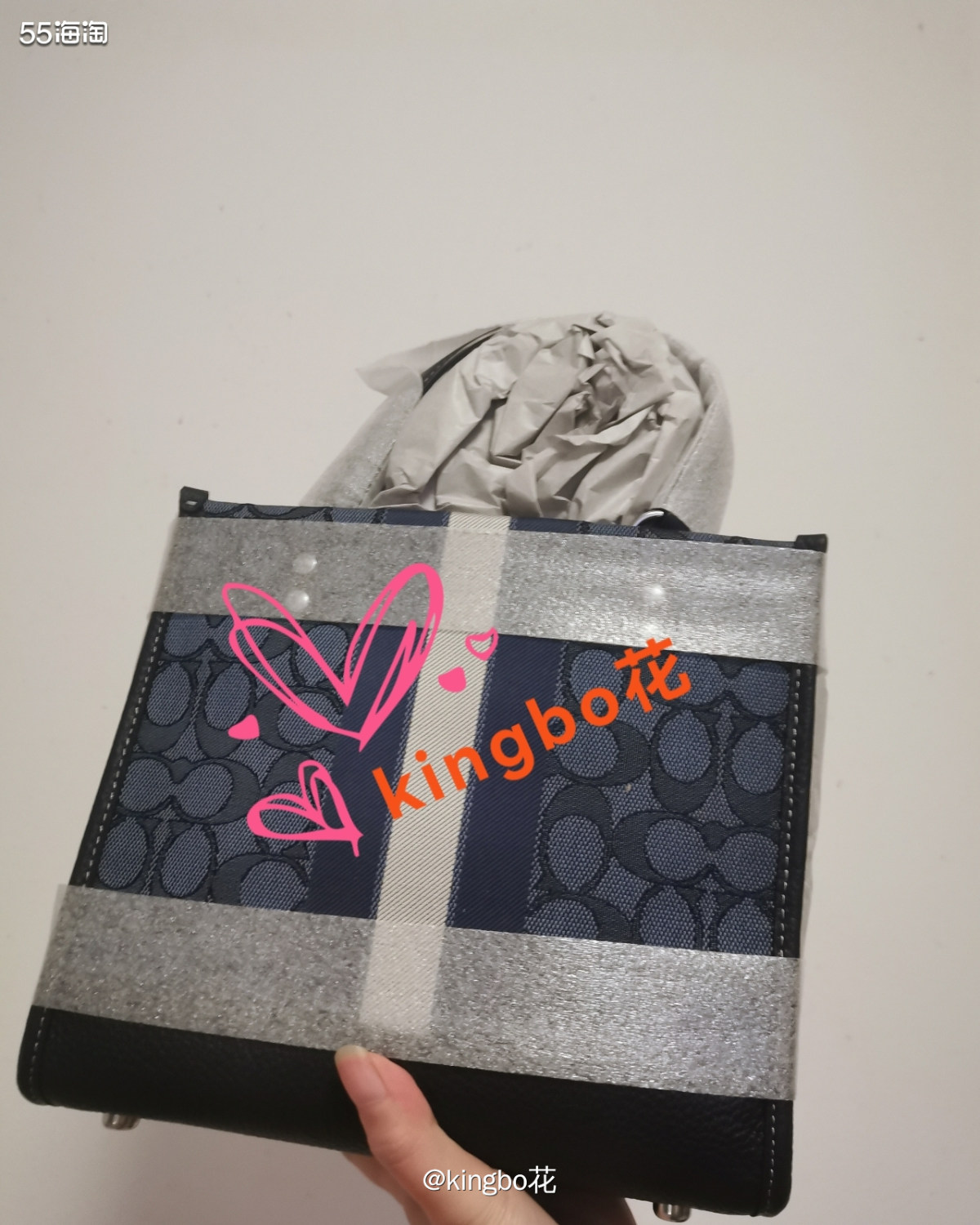 蔻驰Dempsey蓝色托特开箱，买了几款香布雷蓝色款哦  前