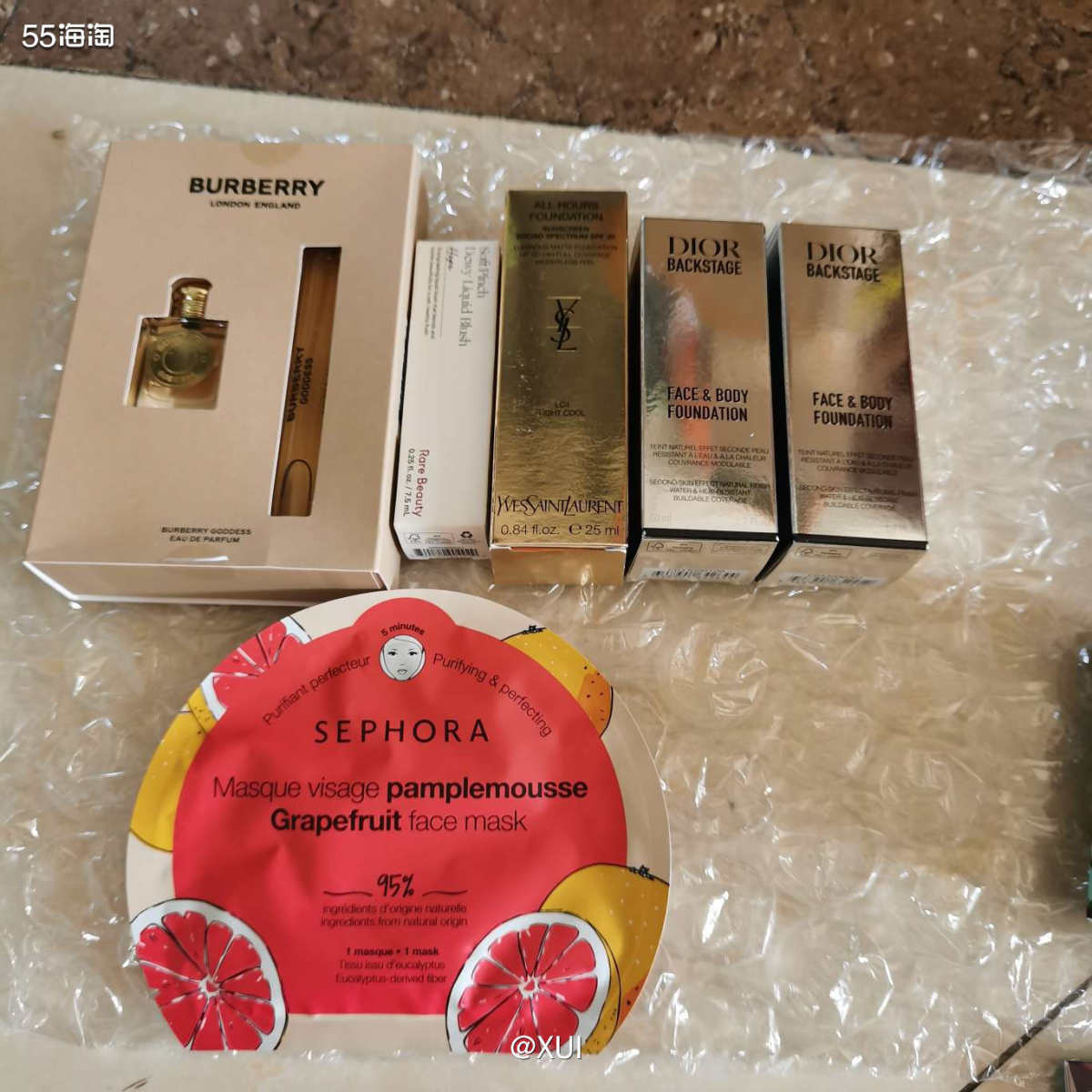 前阵子丝芙兰有粉底液八折、优惠码八折活动买了四单，全部都一起