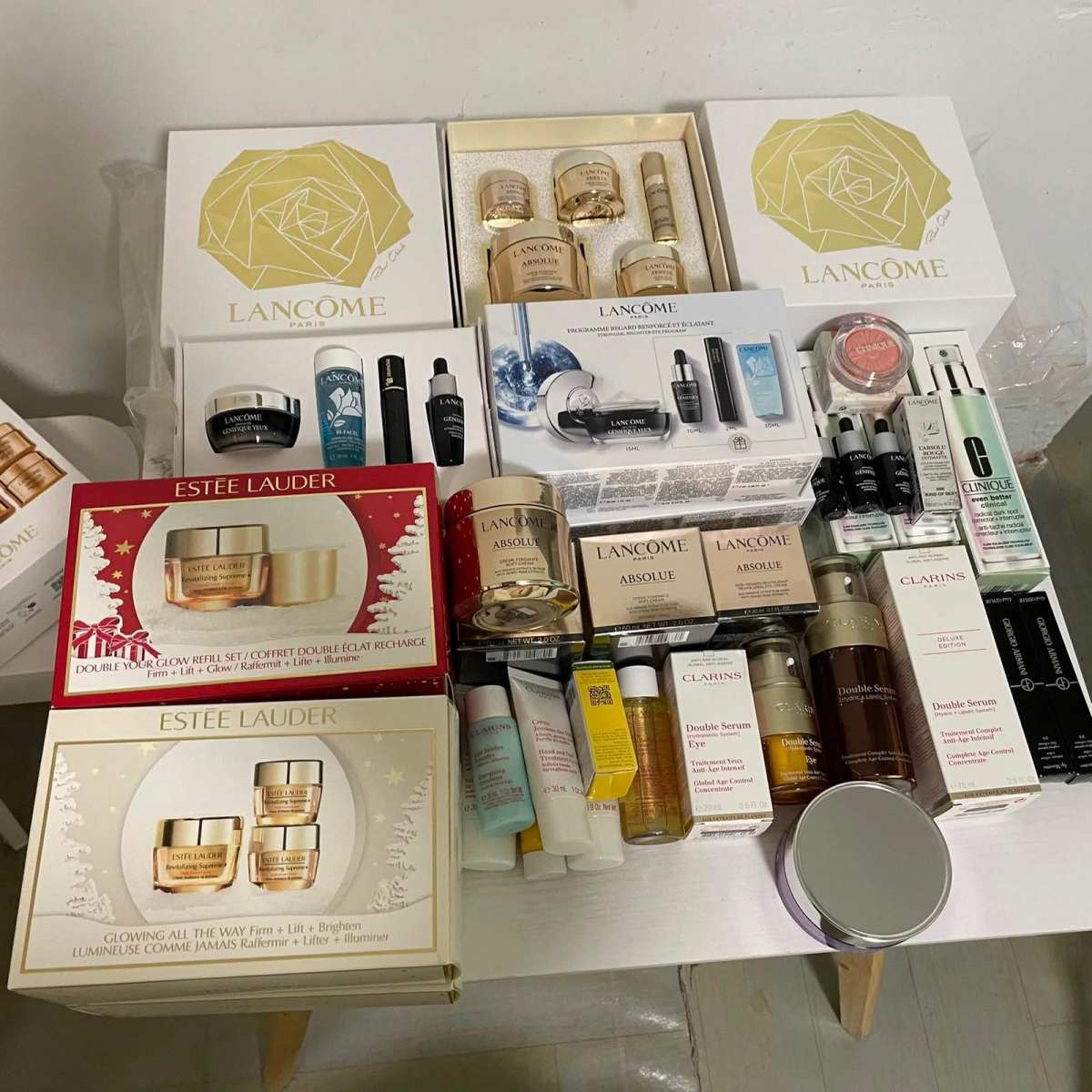 从各大官网海淘的最近都陆续到货了兰蔻菁纯面霜套装菁纯眼霜小黑