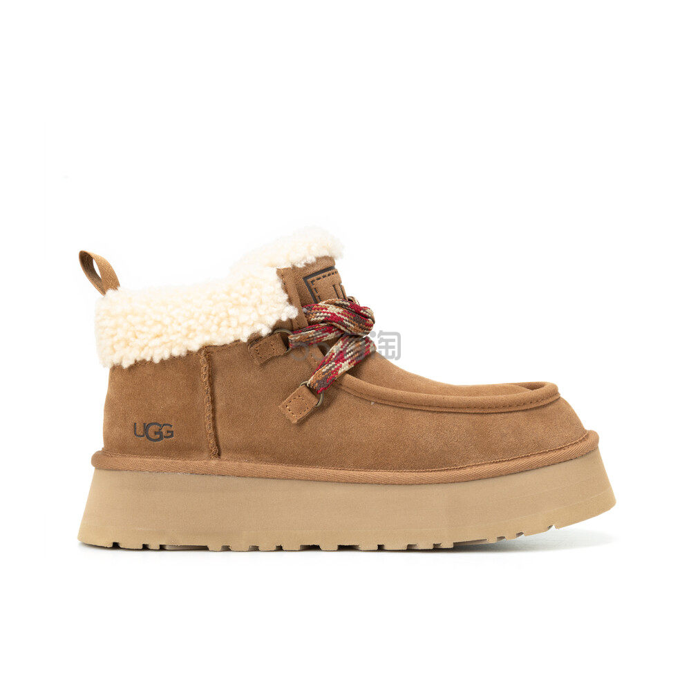 23年秋冬新品】UGG AUSTRALIA 女士栗色圆头厚底雪地靴,海淘返利优惠-55海淘