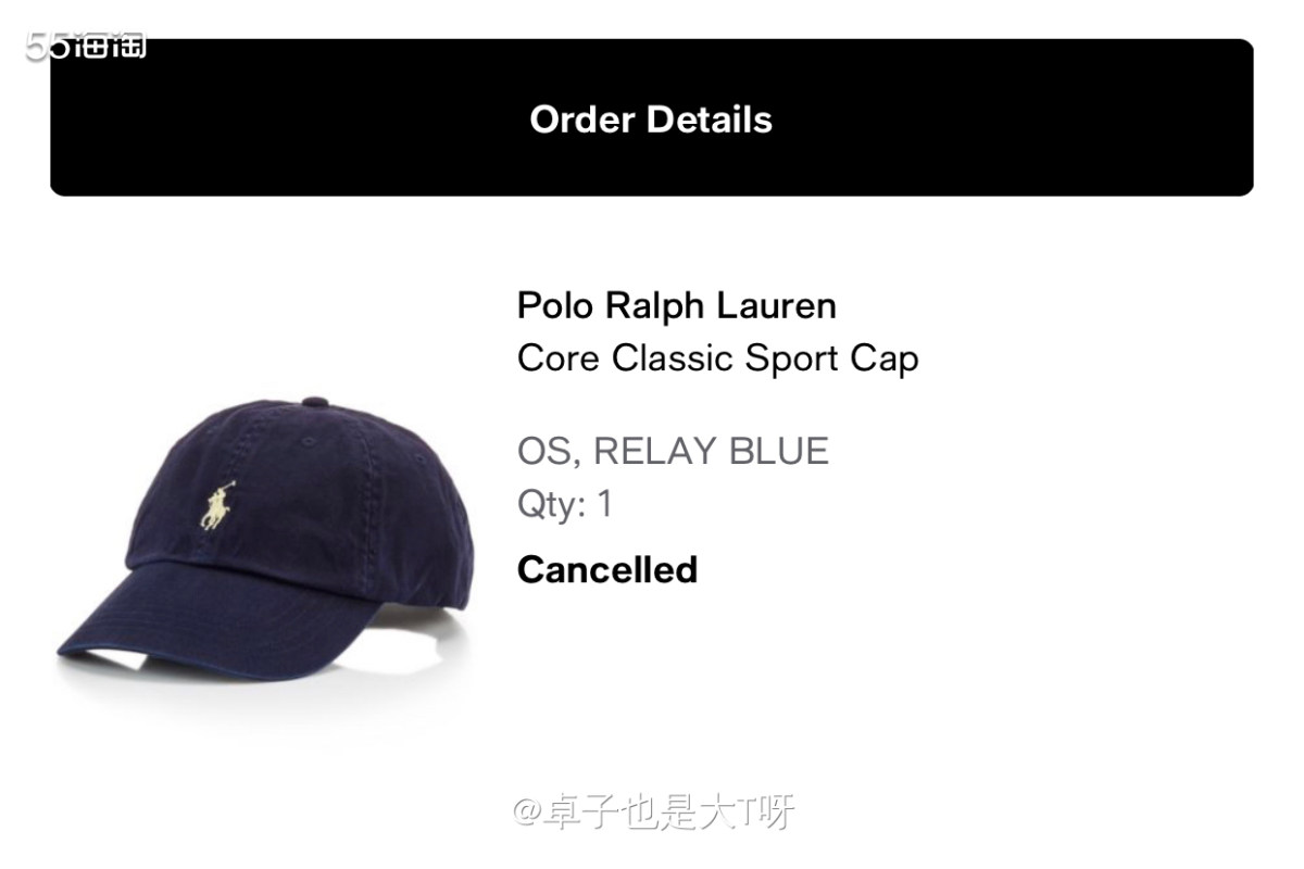 下单网站：美网梅西 下单商品：拉夫劳伦帽子 支付方式：礼卡+