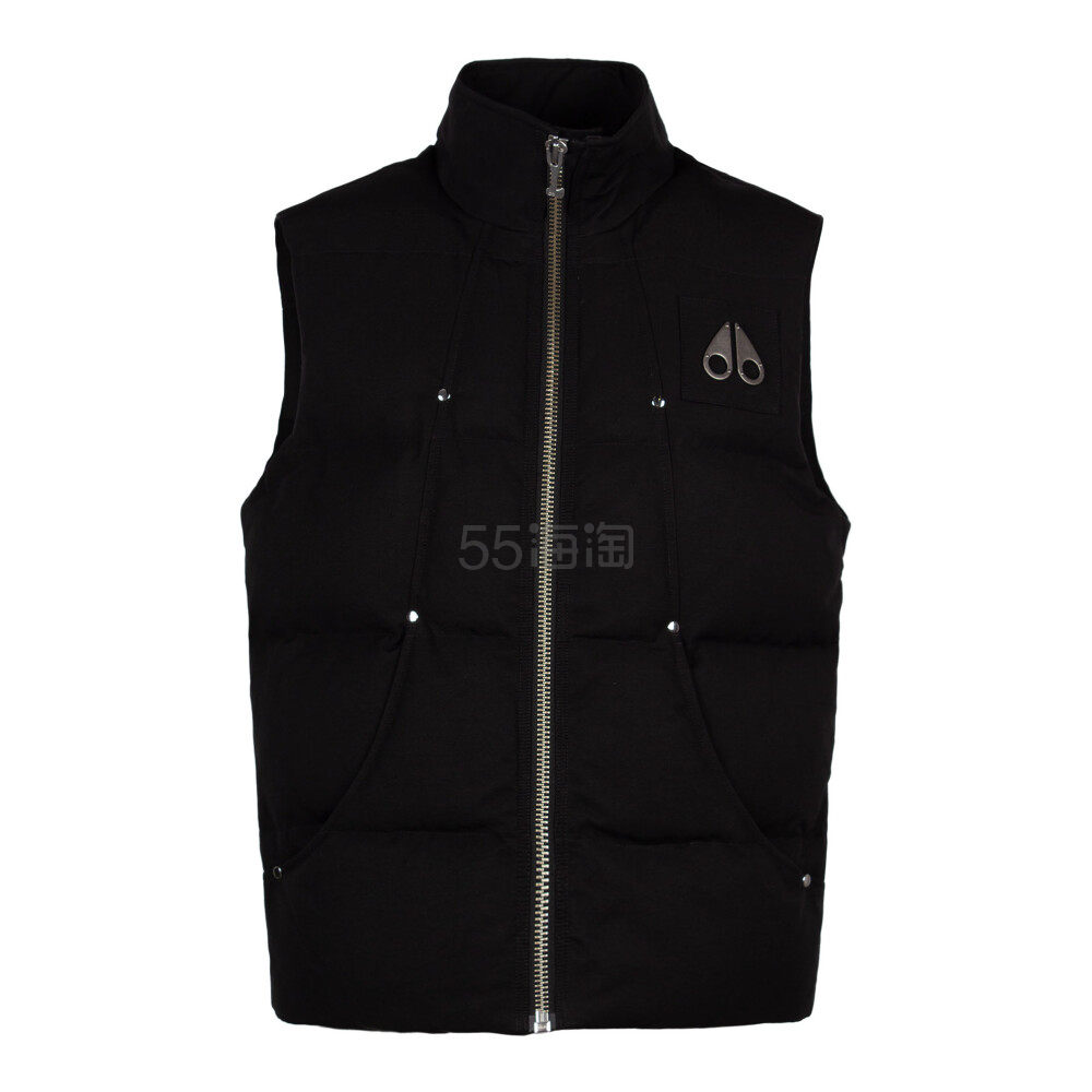 MOOSE KNUCKLES慕斯纳可兹 男士黑色小剪刀logo羽绒马甲